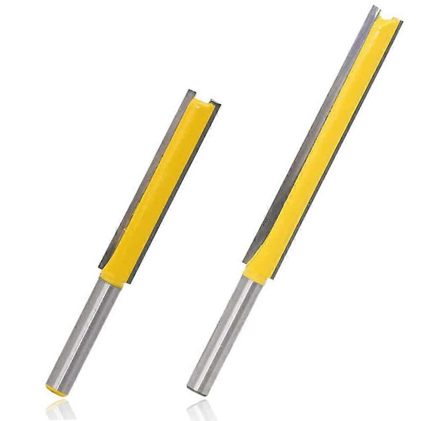 2 stk. 8mm lige rillefræsere Carbide lige fræser bits ekstra lang skaft lige fræsere flush trim fræser bits 50mm 76mm