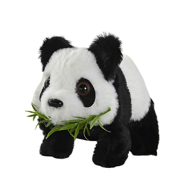 Elektrisk Panda Plysleje, Laver Lyde, Gående Panda Plysle, Lydlegetøj, Elektrisk Dyr, Bevægelig Panda, Interaktivt Legetøj til Børn Bamboo Leaf Panda