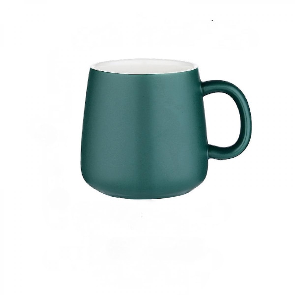 Glanset keramisk kaffekrus, merkekopp for kontor og hjemme, 13 oz, kaffekopp egnet for oppvaskmaskin og mikrobølgeovn, 1 pakke (grønn)