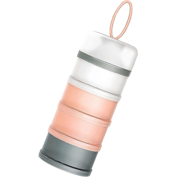 Stabelbar Melkeerstatningsdispenser for Baby, 4 Lag Baby Matpulver Oppbevaringsboks Beholder for Korn Mat Frukt Snacks Melk (1 stk) -ZHENV