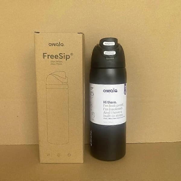 Owala FreeSip Isolert Vannflaske i Rustfritt Stål 24/32oz Svart 24oz