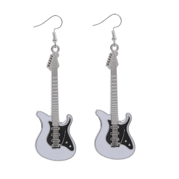 Gitar Musikk Instrument Ørepynt Subkultur 90-tallet Jente Y2k Smykker For Kvinner White