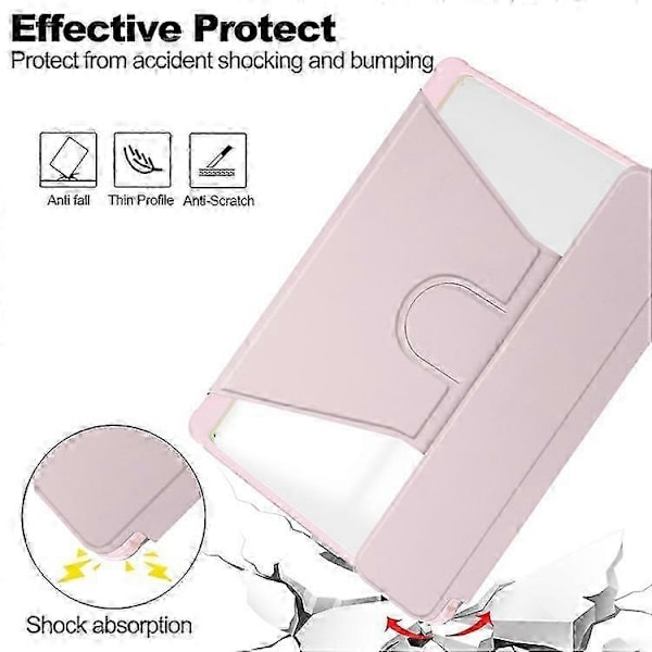 För Samsung Galaxy Tab A9+ 360° Rotation Transparent Smart Läderfodral med Tangentbord S20241230512 Pink