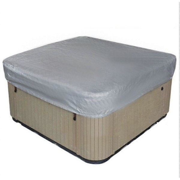 Kvalitets Støvtæt Vandtæt Spa Badekar Cover Spabad Beskyttelsescover Oxford Swimmingpool Cover silver 218x218x30cm
