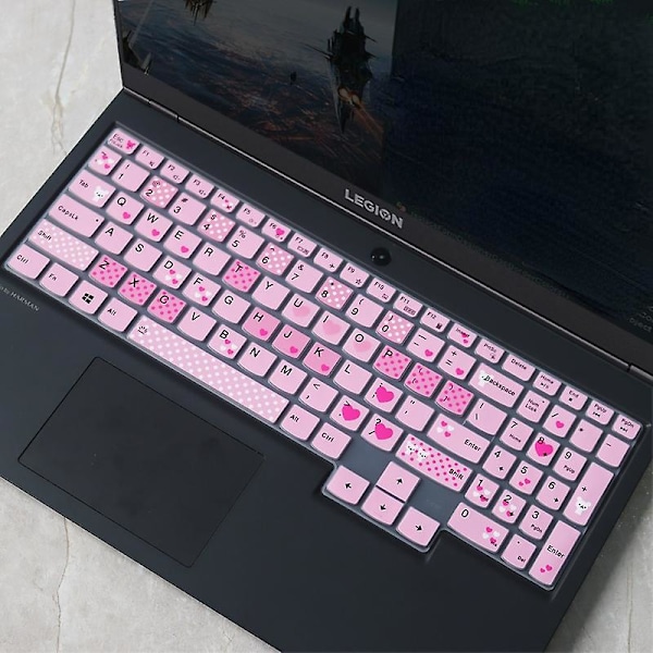 Tastaturbeskyttere for Lenovo Legion Gaming Laptop Silikon Notebook Tastaturdeksel Fadepink