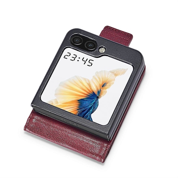 RFID Læder Telefon Cover til Samsung Galaxy Z Flip5 Red