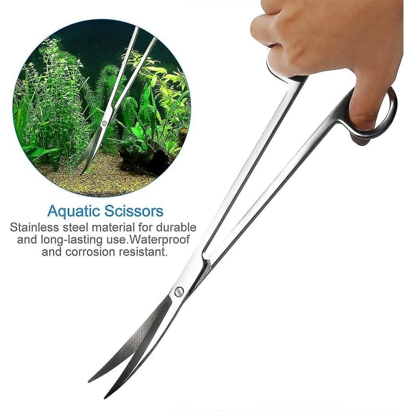 Aquarium Aquascaping Kit 5 i 1 rustfrit stål Aquarium Tank Vandplante Værktøjssæt Tænger Saks Spatel