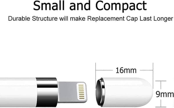 Erstatningsmagnethette for Apple Pencil 1. generasjon iPencil Erstatningsmagnethette for Apple Pencil (2 stk, hvit)