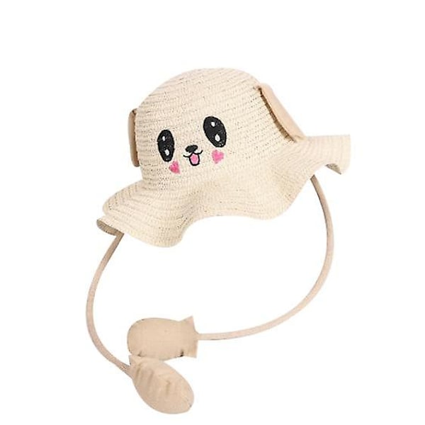 Bunny Bucket Hat - Lasten kudottu hattu liikkuvilla korvilla beige