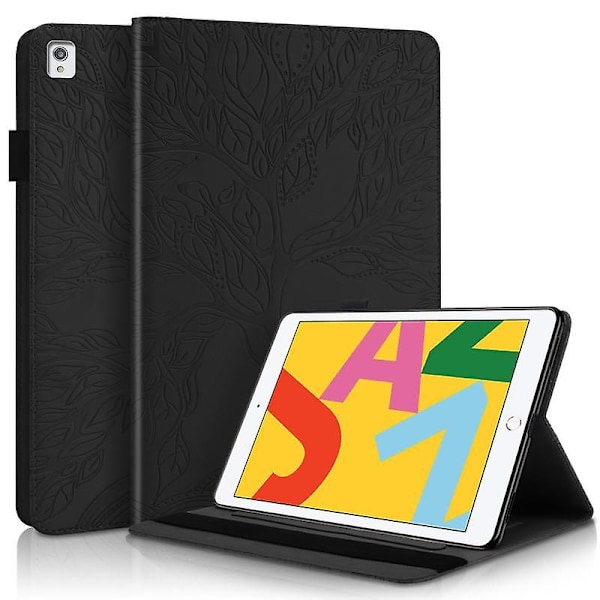 10,2 tums iPad-fodral 9/8/7:e generation - Premium läderfodral med automatisk sömn/vakna-funktion för iPad Air Black