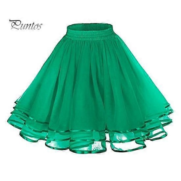 Mesh Tyl Skørt med Elastisk Talje Ensfarvet Tre-lags Prinsesse Skørt Cosplay Bryllupper Fester Knælangt Skørt green