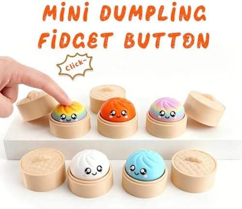 3-pak Dumpling Keyboard Fidget Legetøj Dumpling Fidget Clicker 3D-printede Legetøj Fidget Legetøj Voksen Dekompression Skrivebordslegetøj til Lindring af Angst Light Color Series