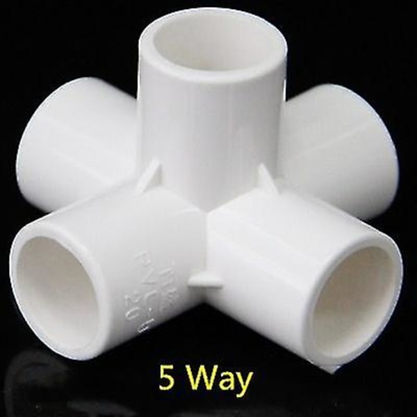 PVC Rør Samlingsstykker 3 4 5 6 Vejs Slangesplitter 20-50mm Havevanding Vandrør Fittings Koblingsadapter DIY Hylde Samling 40mm 5 Way