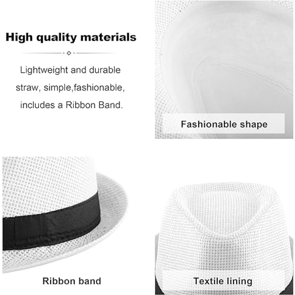 Unisex Fedora Hatt Trilby Halmhattar Sommar Panama Strand Solhatt