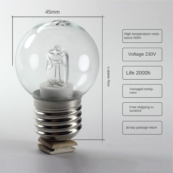 Ovnlampe Lyspære Varmebestandig lys
