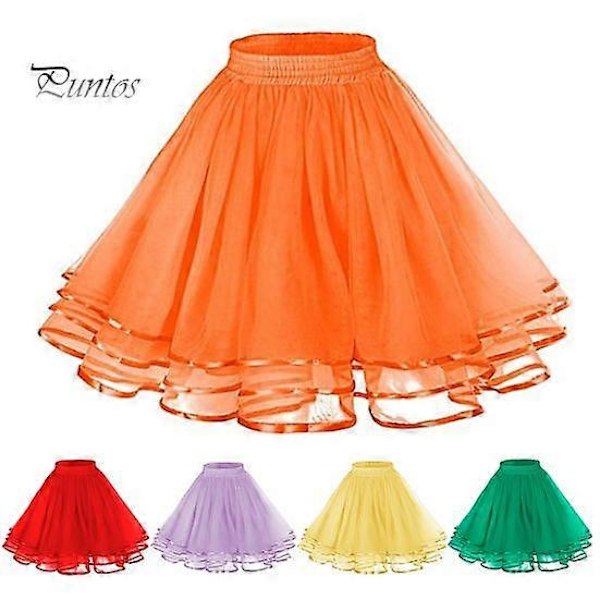Mesh Tyl Skørt med Elastisk Talje Ensfarvet Tre-lags Prinsesse Skørt Cosplay Bryllupper Fester Knælangt Skørt white
