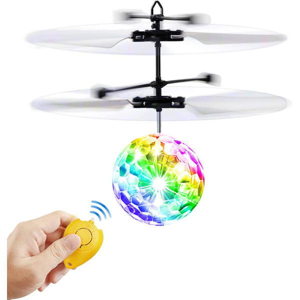 Flygande bollleksaker, Rc-leksak för barn Pojkar Flickor Presenter Uppladdningsbar Light Up Ball Drone Infraröd Induktionshelikopter Med Fjärrkontroll För Inomhus En