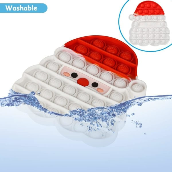 Jul-Pop-Bubbla Fidget Sensory Leksak, Jul-Krama Sensory Leksak, Julgåva till Barn, Stressavlastning och Anti-Ångestverktyg