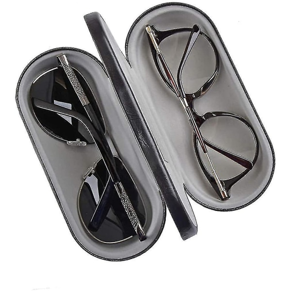[2 i 1] Dobbeltbrilleveske Hard Shell Brilleetui Beskyttende for 2 briller (ikke egnet for solbriller)