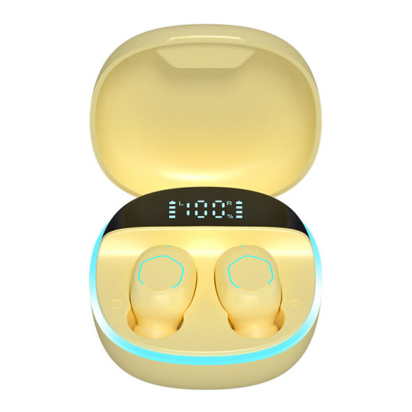 Bluetooth Hovedtelefoner Trådløse Hovedtelefoner Mini In Ear Pods til iPhone Samsung Yellow
