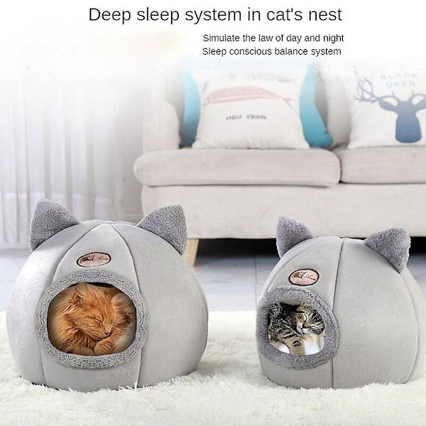 Ny Djup Sömn Komfort I Vinter Kattbädd Liten Matta Korg Liten Hundhus Produkter Husdjur Tält Mysig Grotta Bo Inomhus Cama Gato Kattmöbler