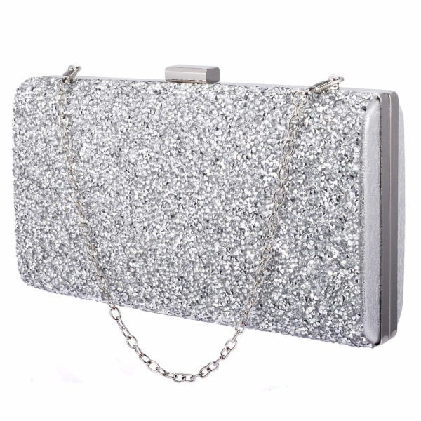 Glitter Kuvert Taske - Sølv Sølv