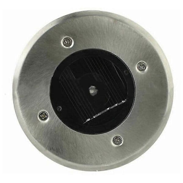 Sæt med 6 forsænkede solcelle LED-spotlights - Runde - Diameter: 85 mm - Holdbar udvendig til base - Front i rustfrit stål - 6 solcellelamper - IP