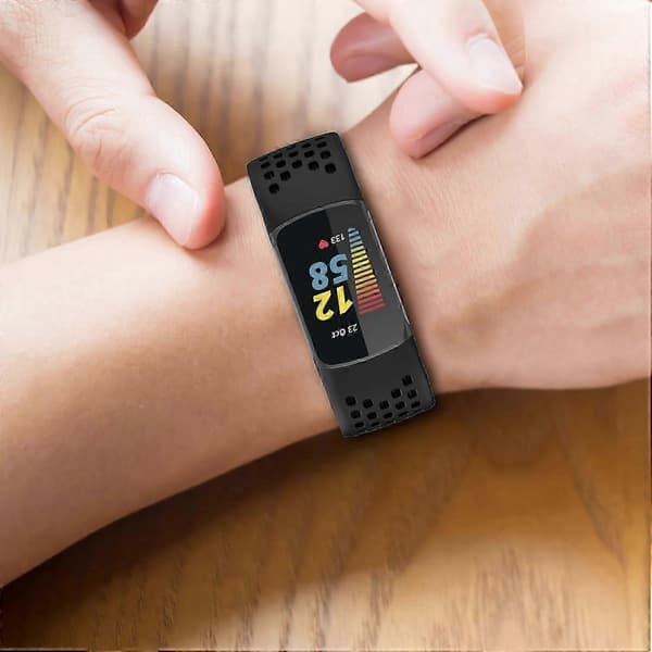 Udskiftningsarmbånd til Fitbit Charge 6/Charge 5, åndbar silikone rem til smartwatch Style C Multicolor