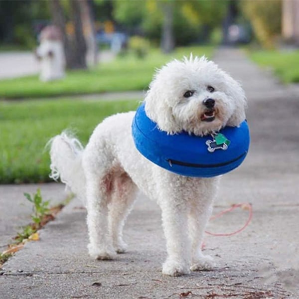 Kjæledyrbeskyttende oppblåsbart halsbånd. Pet Recovery Wound Healing Protective Collar