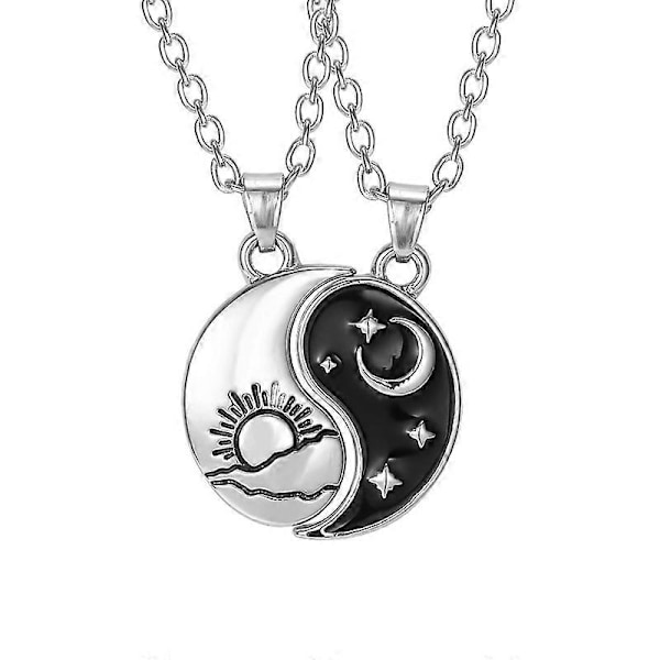 Yin Yang -kaulakoru, personoitu aurinko-kuu-riipus, sopii pariskunnille B