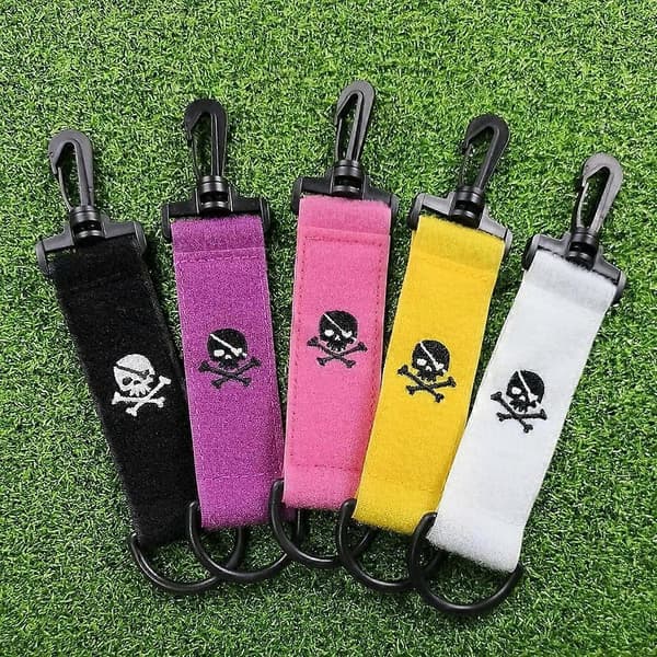 Golfhandskeholder Dobbeltsidet Golfhandsker Bælteholder Rem med Metalklips og Nøglering - Y Multicolor Yellow