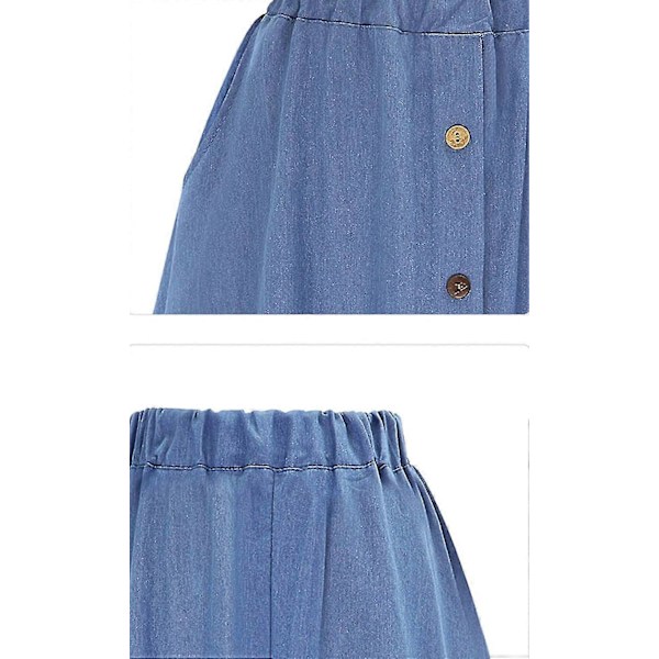 Naisten vähäjousto farkkukangas A-linjainen hame 14 Pit Stretch Corduroy polvipituinen midi-hame mini S-2xl P202 Style3 XL