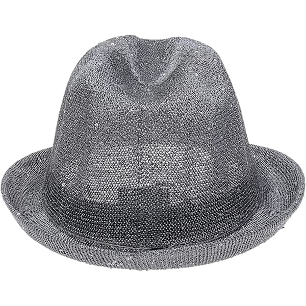 Sequins Hollow Out Fedora Solhat til Kvinder Mænd Foldbar & Pakbar Trilby Panama Sommer Strandhatte