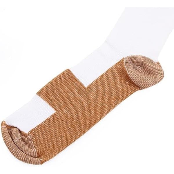 4 par - Kompressionsstrømper - Unisex - Hvid og brun - S/M - EU38-42