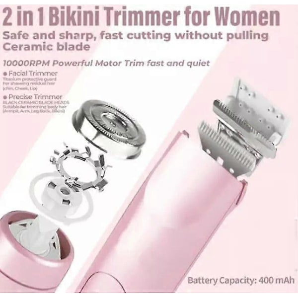Thehappywind Rakhyvel, The Happy Wind Rakapparat för Kvinnor, 2-i-1 Elektrisk Rakapparat Upgrade Pink