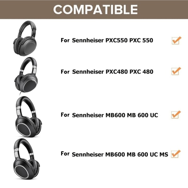 Enkel utskifting av øreputer for PXC550 PXC480-hodetelefoner tykkere øreputer av skum Deksel Øreputer Hodetelefontilbehør