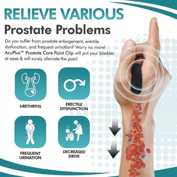 1/2 stk Acuplus Prostata Care Point Clip, Acuplus Akupressur Håndtrykkpunkt Clips lindrer ubehag i prostata uten problemer 1Pc