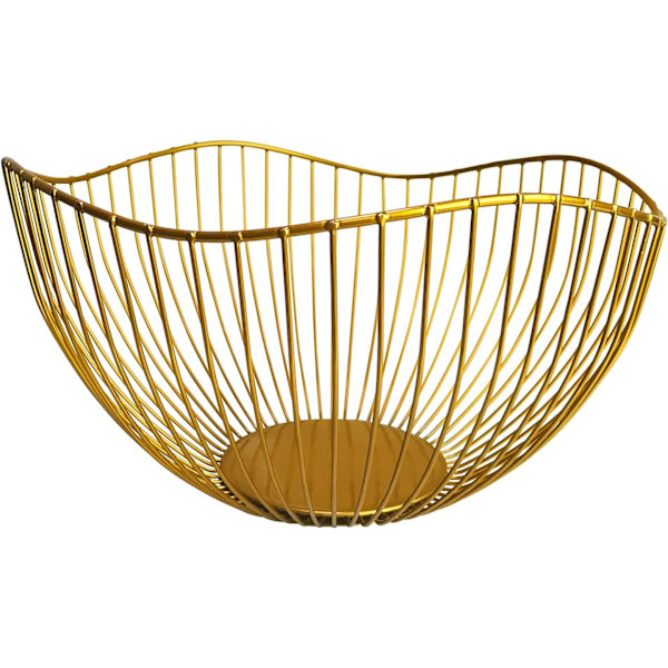 Sort frugtskål, 25x14cm Stor trådfrugtskål, Metal sort frugtkurv, Holdbar