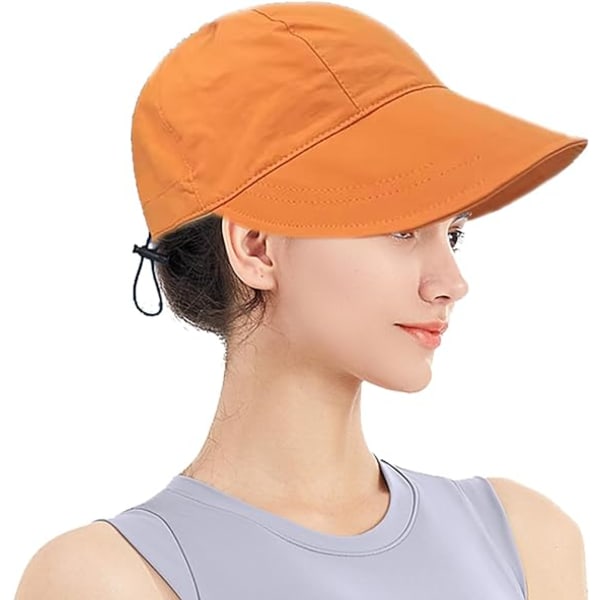 Justerbar Snabbtorkande Solhatt Andningsbar Peaked Cap Dam Sommar Visor Cap Unisex Solskydd Hatt, Orange