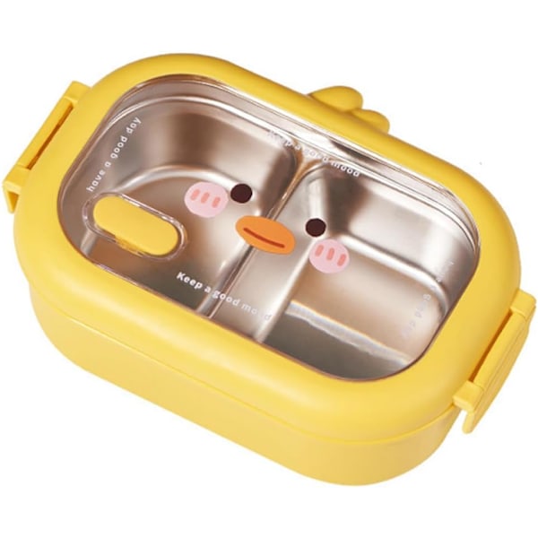 Rustfrit stål dobbeltsidet klip til børn skole Kawaii Bento Box separat opvarmelig madkasse 2 celler rum madkasse