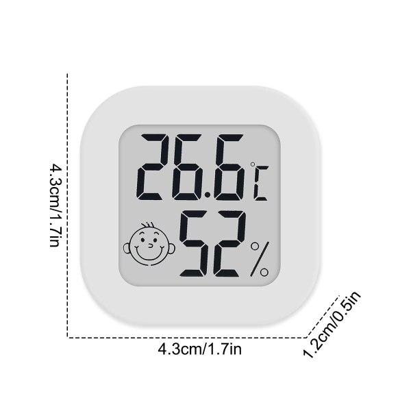 LCD digitalt hygrometer termometer, termometer romtemperatur, innendørs hygrometer termometer med temperatur fuktighetsmåler for soverom