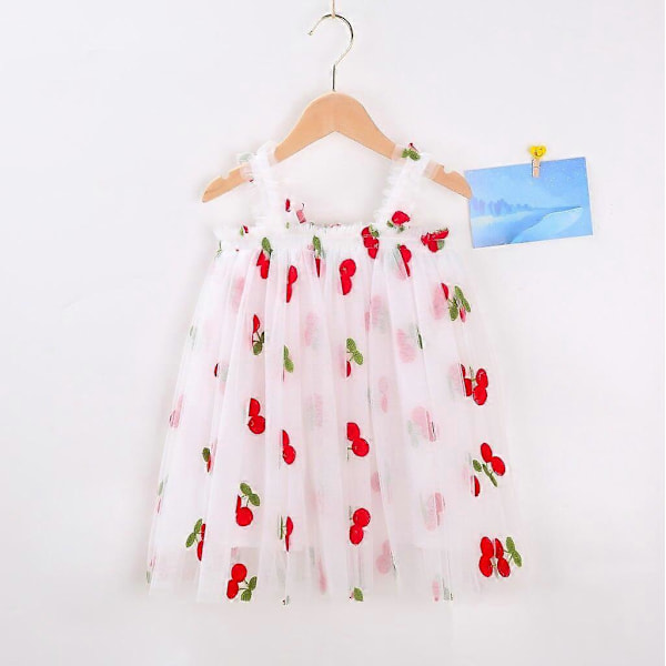 Baby Princess Hängselklänning för Flickor Spädbarn Blommig Volang Mesh Ärmlös Klänning Småbarn Sommar Vardagskläder 100CM I