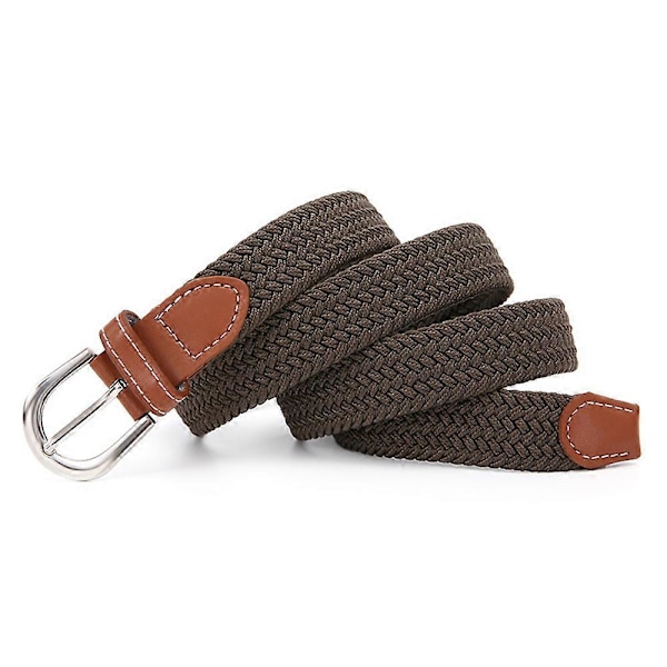 Elastisk flettet stoffbelte, slitesterkt vevd stretchbelte for unisex menn/kvinner/ungdom flax Wrap tail