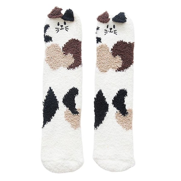 1 par vuxna strumpor tecknad katt kanin alpacka giraff kyckling fluffig fluffig tjocknad stretchig hålla varm korallfleece höst vinter golv sova strumpor
