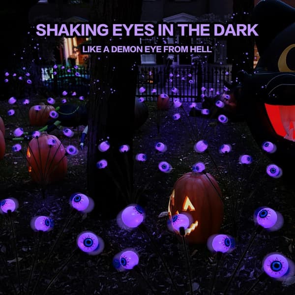 Ulkovalaistus Solar Horror Eyeball -koristevalot, 2 kpl 12 LED vihreää silmää