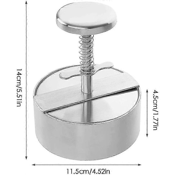 Kjøttpai Presse, Rustfritt Stål Burger Maker Hamburger Mold Perfekt For Grillkjøkken 101mm