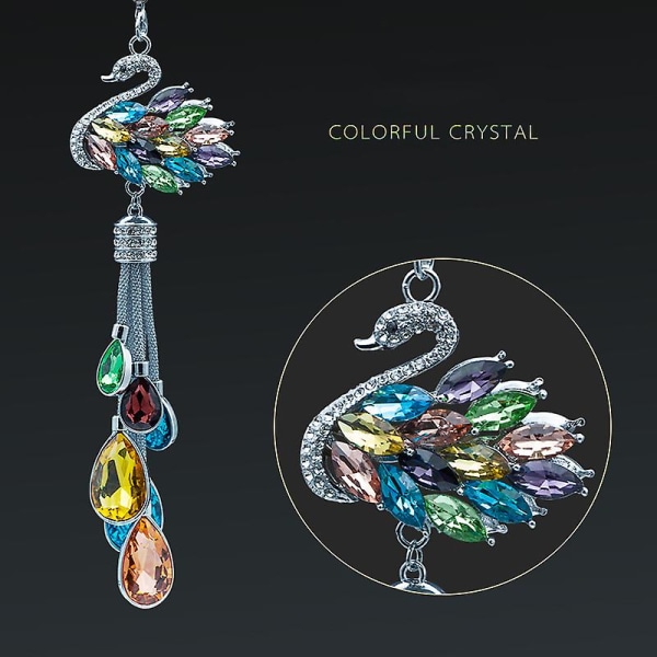 Bling Bling Diamond Bilhängande tillbehör Crystal Swan Bilberlocker för backspegeltillbehör Interiör Kvinnadekoration Multicolor