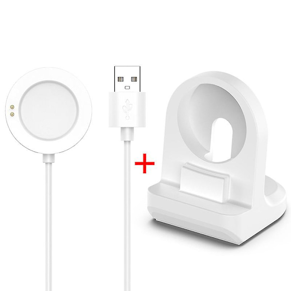 Opladningskabel i silikone til Xiaomi Watch2Pro S3 S2, urholder, oplader White