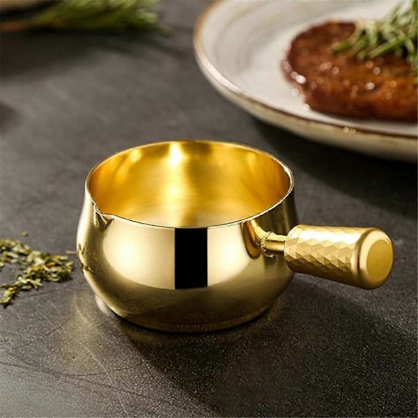 Saucekop i rustfrit stål, Båd, Sauce Dispenser Saucekop med håndtag til, Opvarmning af saucer, Mælk