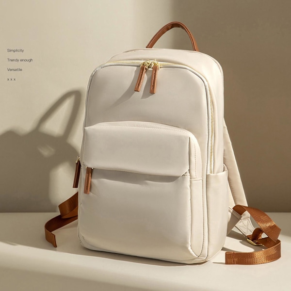 Forretnings Anti-Tyveri Laptop Rygsæk Vandafvisende Dagrygsække Med Praktisk Forlomme Apricot With Brown